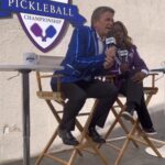 Pickleball signs and custom paddles for 'The Talk'.